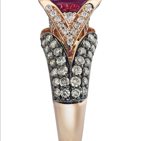 Levian Raspberry Rhodolite Garnet Diamond Ring - Picture 2 of 8